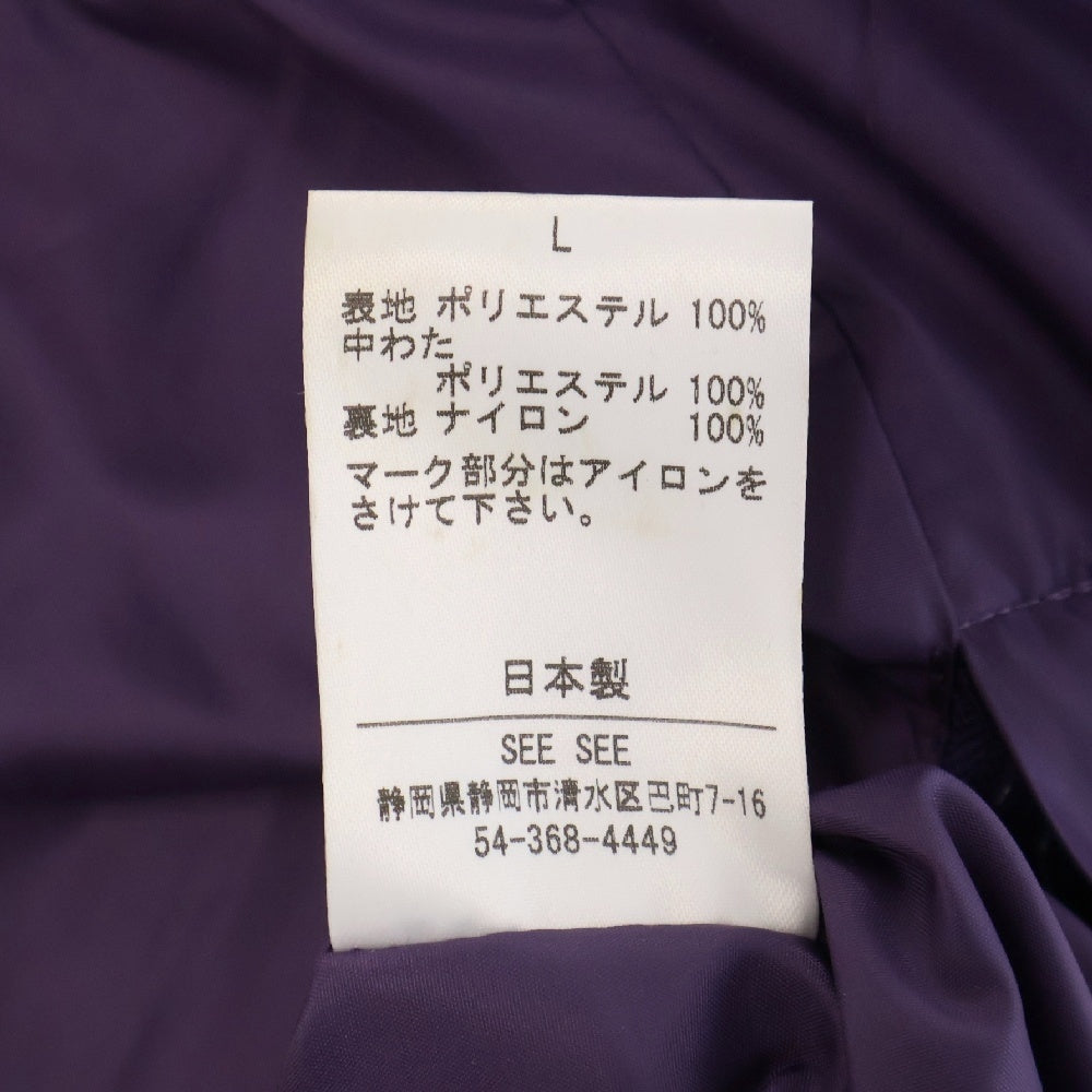 SEE SEE(シーシー) 24SS REVERSIBLE PUFF VEST リバーシブルパフベスト ジャケット ブラック/パープル