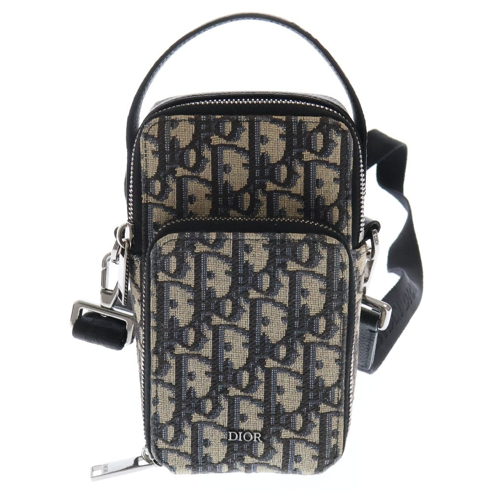 DIOR(ディオール) ライダー マイクロポーチ オブリーク キャンバス ショルダーバッグ グレー 2OBCA326YSE_H05E