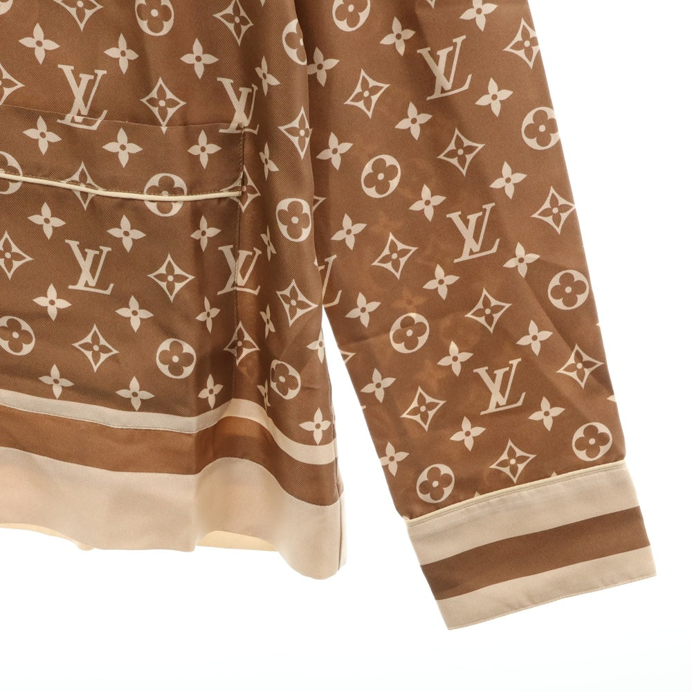 LOUIS VUITTON(ルイヴィトン) 23SS L/S Pajama Shirt W/Pocket モノグラム フロントポケット シルク長袖パジャマシャツ ベージュ/クリーム レディース RW231D TR0 FOTP06