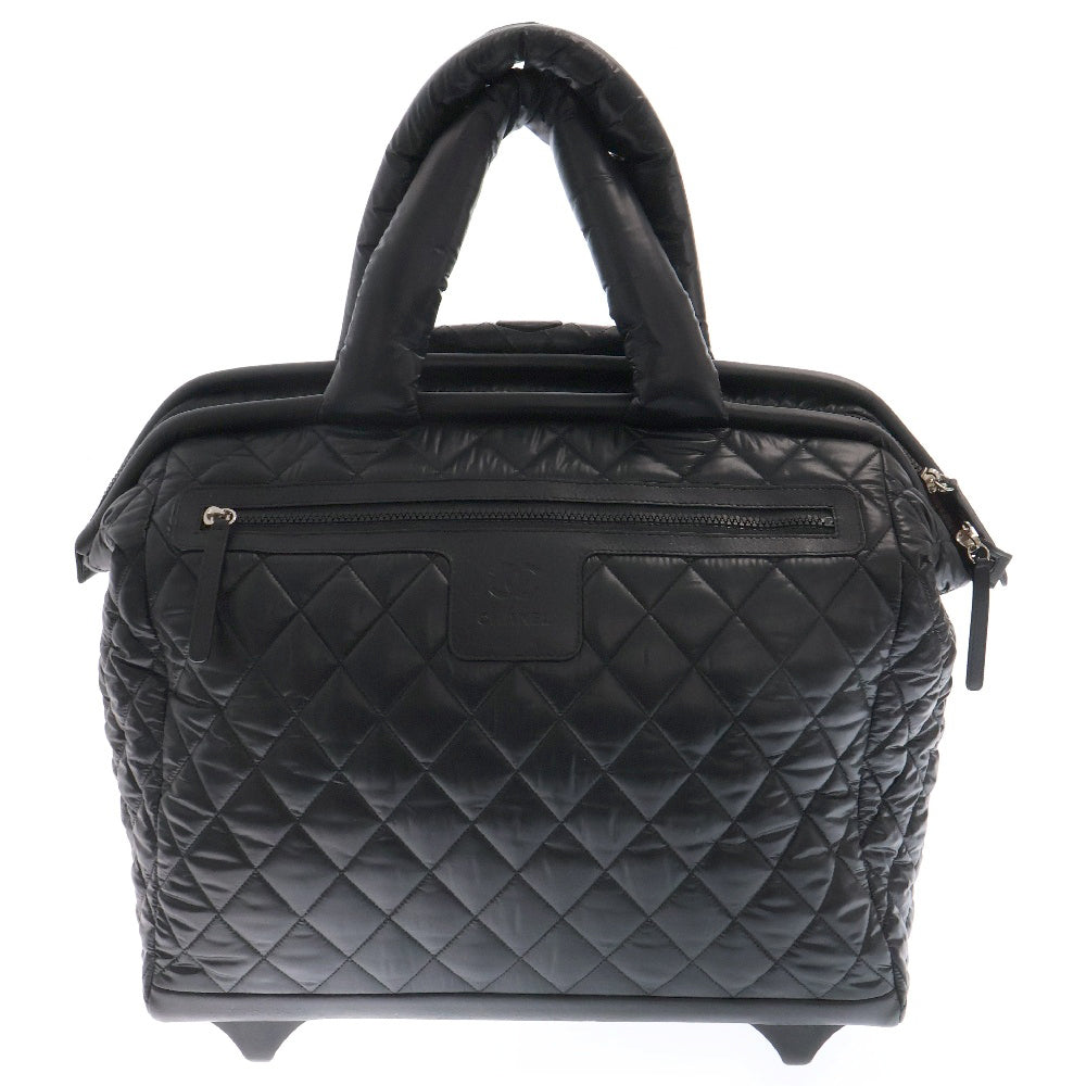 CHANEL(シャネル) Cocoon Diamond Quilted Trolley コココクーン ダイアモンドキルテッド トローリー ナイロンキャリーケース ボストンバッグ A49503 ブラック レディース