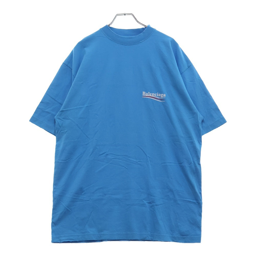 BALENCIAGA(バレンシアガ) Political Campaign Logo T-Shirt 641675 TNVG5 キャンペーンロゴ 半袖Tシャツ ブルー