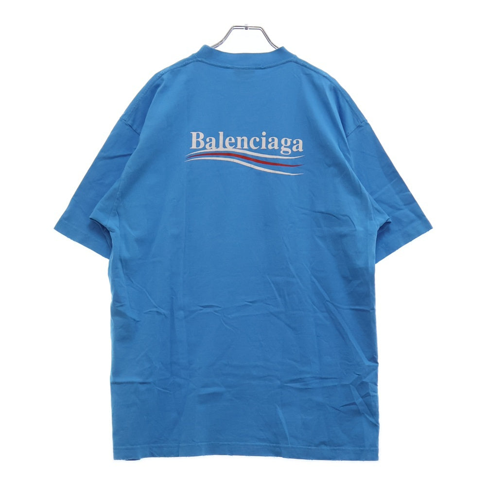 BALENCIAGA(バレンシアガ) Political Campaign Logo T-Shirt 641675 TNVG5 キャンペーンロゴ 半袖Tシャツ ブルー