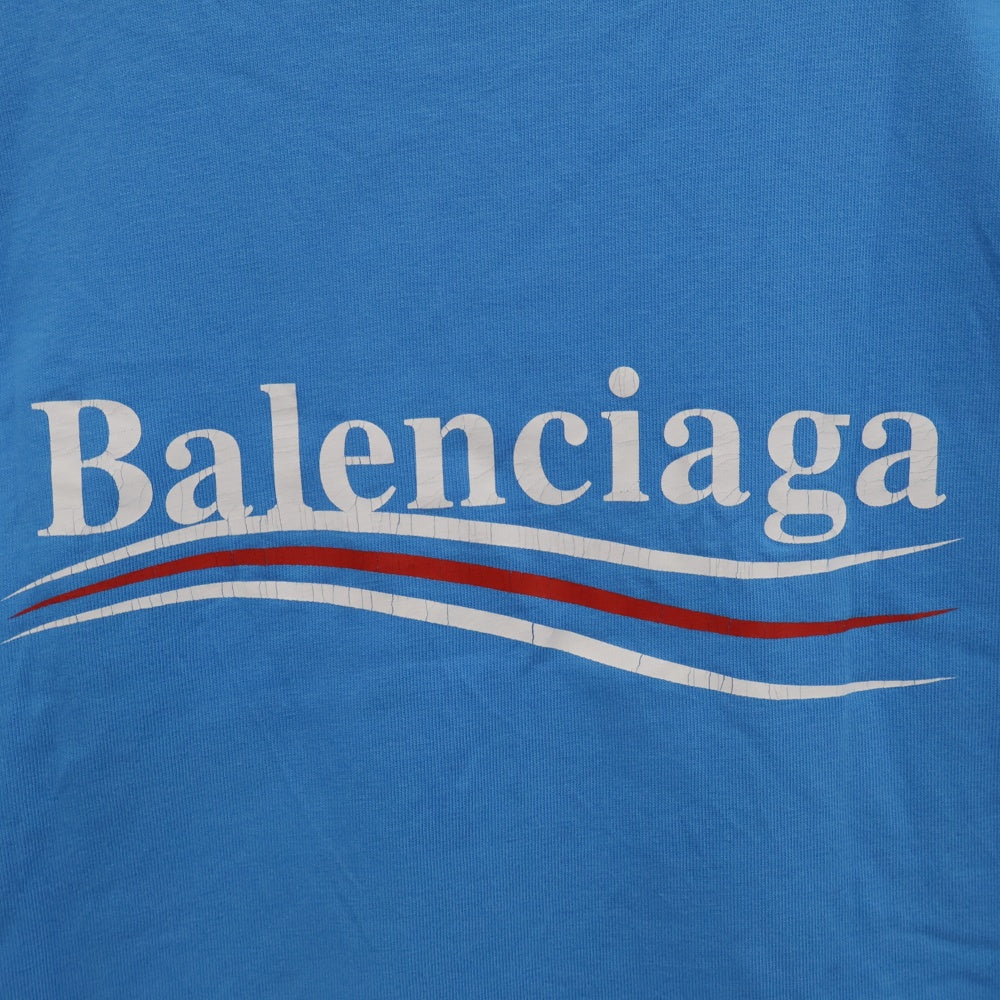 BALENCIAGA(バレンシアガ) Political Campaign Logo T-Shirt 641675 TNVG5 キャンペーンロゴ 半袖Tシャツ ブルー