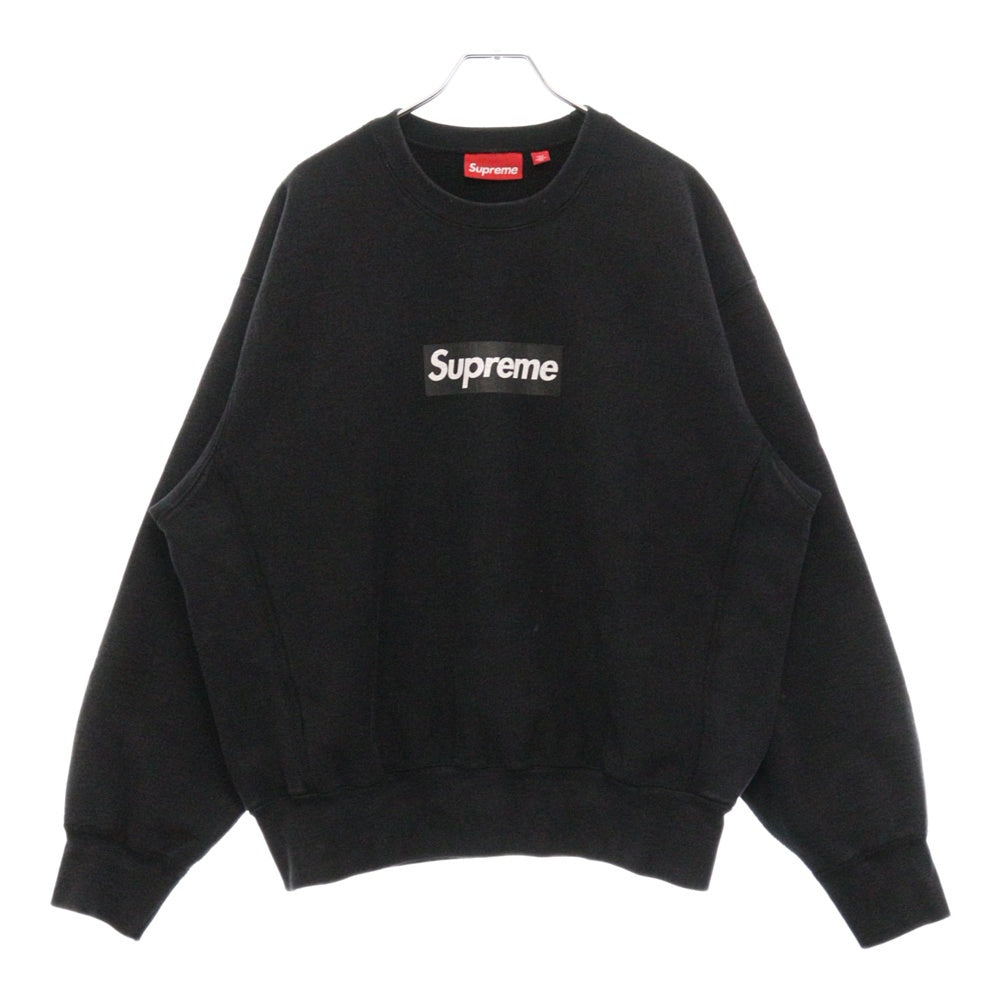 SUPREME(シュプリーム) 25SS Washed Box Logo Crewneck ウォッシュ ボックスロゴ クルーネックスウェットトレーナー ブラック