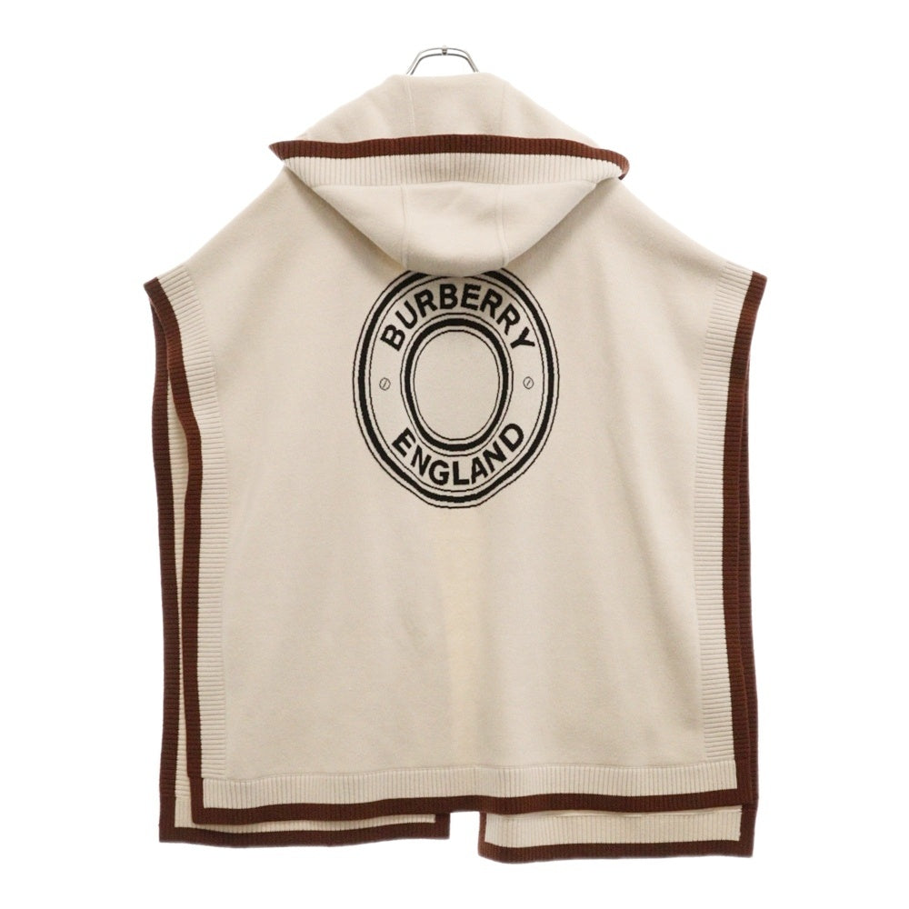 BURBERRY(バーバリー) ウールカシミヤ混紡 フード付きケープ ポンチョ レディース ベージュ 8029000