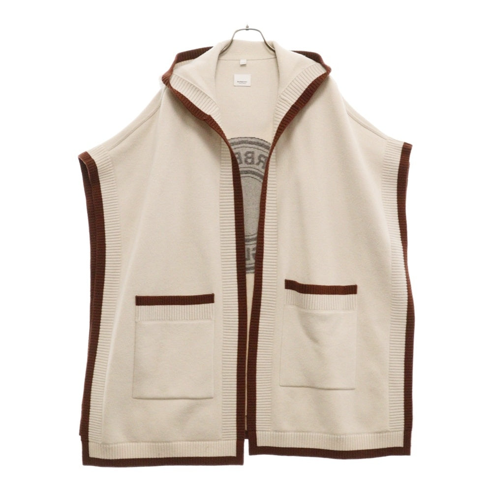 BURBERRY(バーバリー) ウールカシミヤ混紡 フード付きケープ ポンチョ レディース ベージュ 8029000