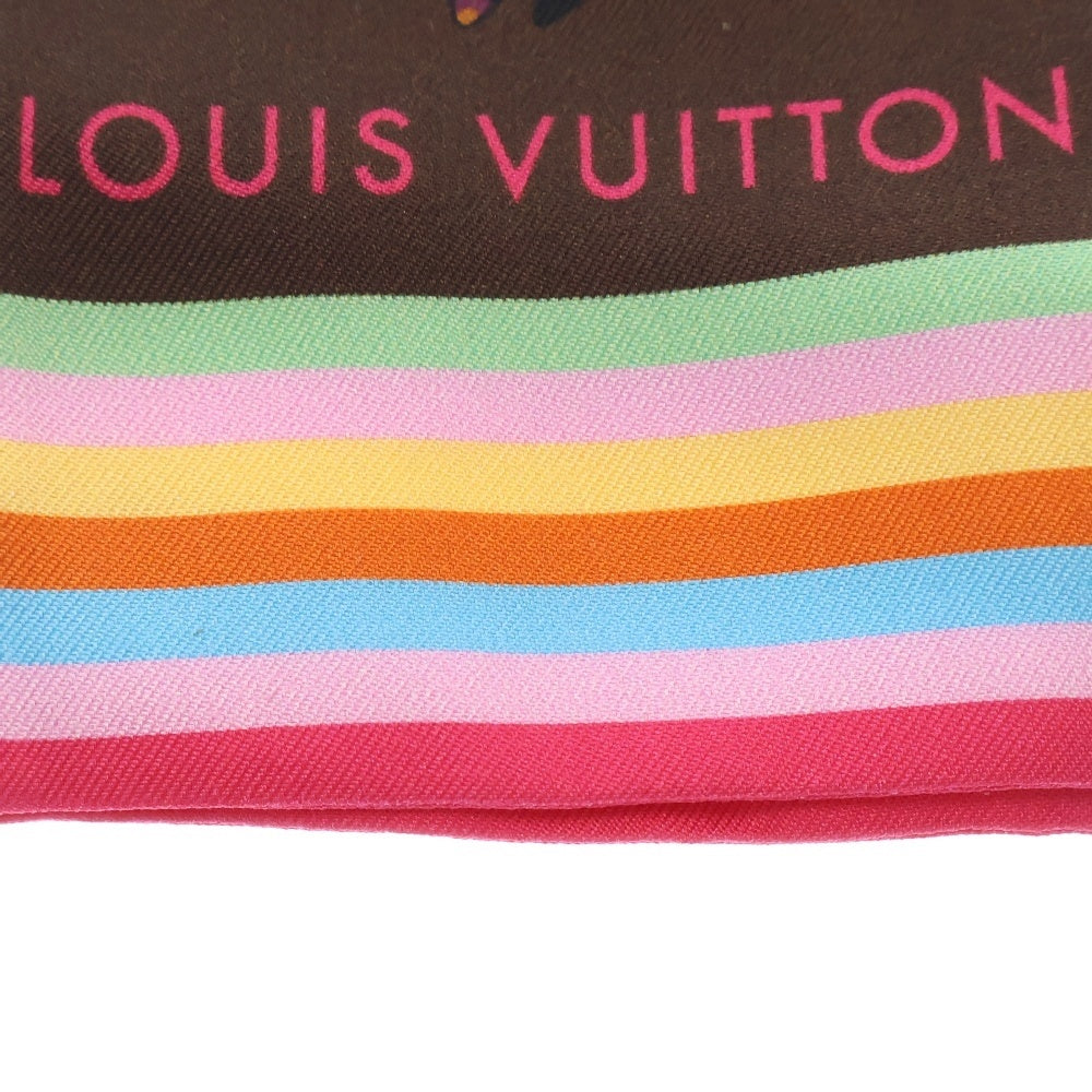 LOUIS VUITTON(ルイヴィトン) ×TM バンドー スーパーフラットシルク スカーフ ブラウン M96083/IS0275