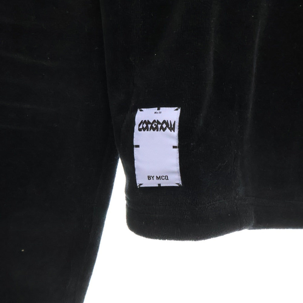 McQ Alexander McQueen(マックキューアレキサンダーマックイーン) ベロア ジップアップ トラックジャケット ブラック