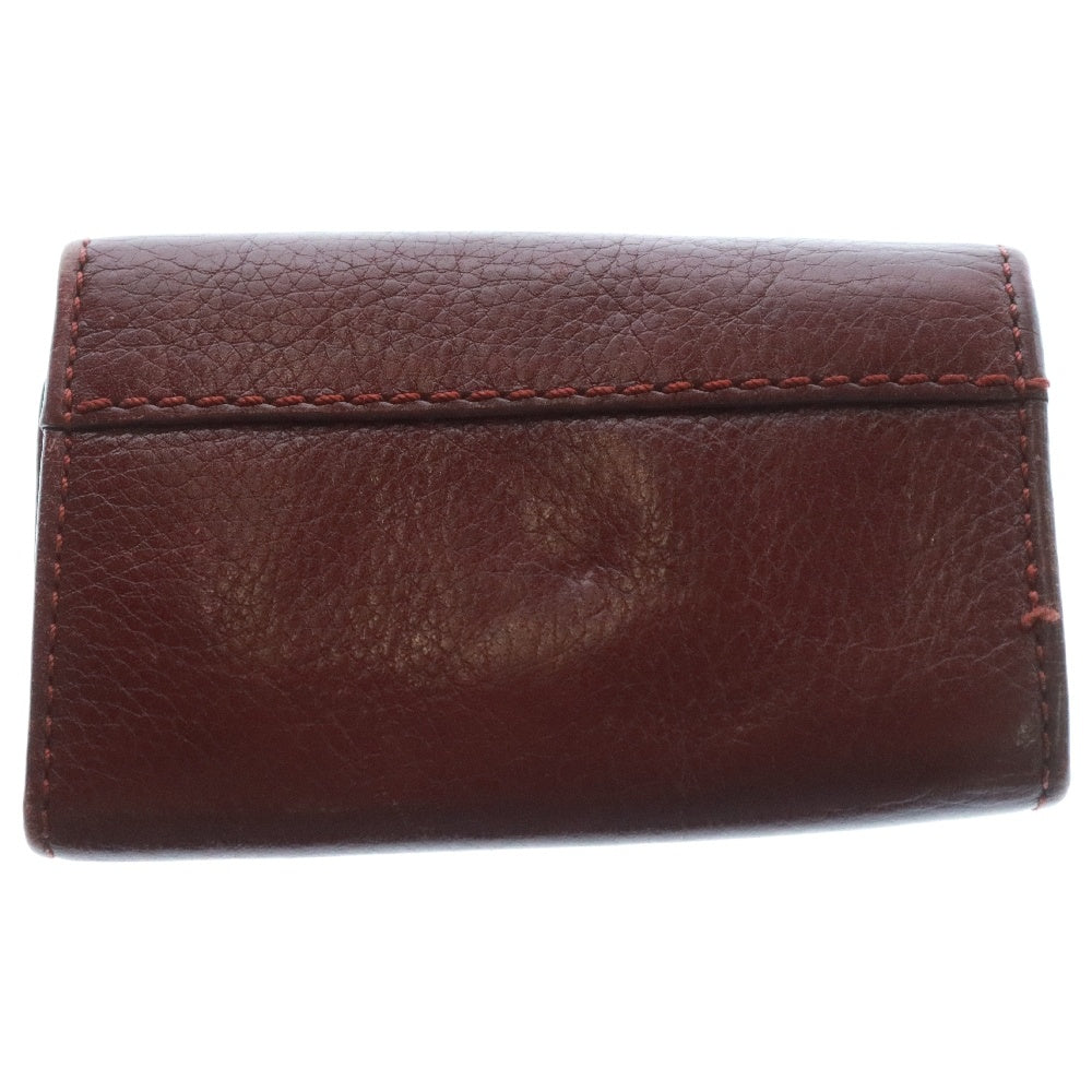 Chloe(クロエ) リボン シルバー金具 レザー キーケース レッド レディース