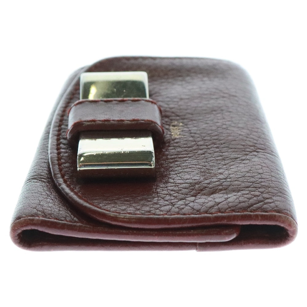Chloe(クロエ) リボン シルバー金具 レザー キーケース レッド レディース