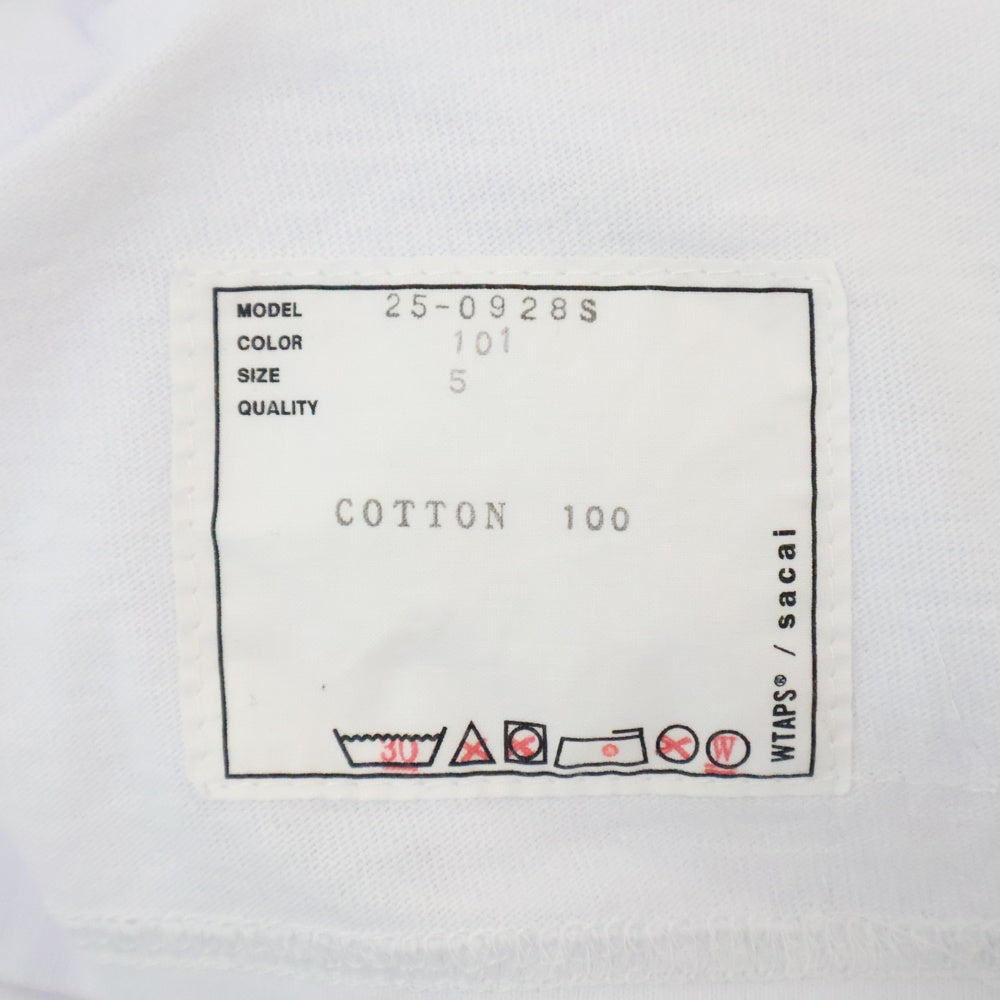 Sacai(サカイ) 25SS ×WTAPS Print T-Shirt 25-0928S Print ×ダブルタップス プリント半袖Tシャツ ホワイト