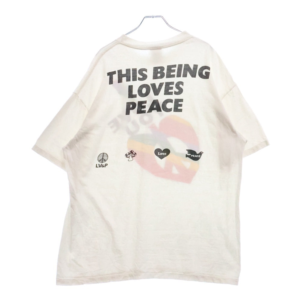 READY MADE(レディメイド) 24SS T SHIRT PEACE RE-CO-WH-00-00-274 ピースプリント半袖Tシャツ ホワイト