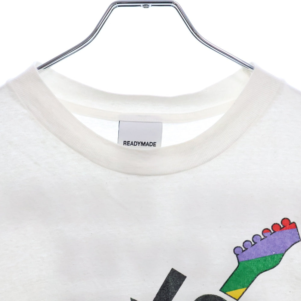 READY MADE(レディメイド) 24SS T SHIRT PEACE RE-CO-WH-00-00-274 ピースプリント半袖Tシャツ ホワイト