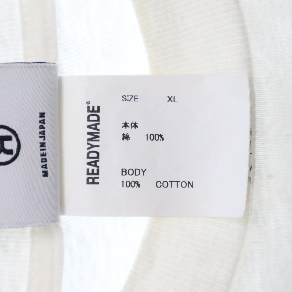 READY MADE(レディメイド) 24SS T SHIRT PEACE RE-CO-WH-00-00-274 ピースプリント半袖Tシャツ ホワイト