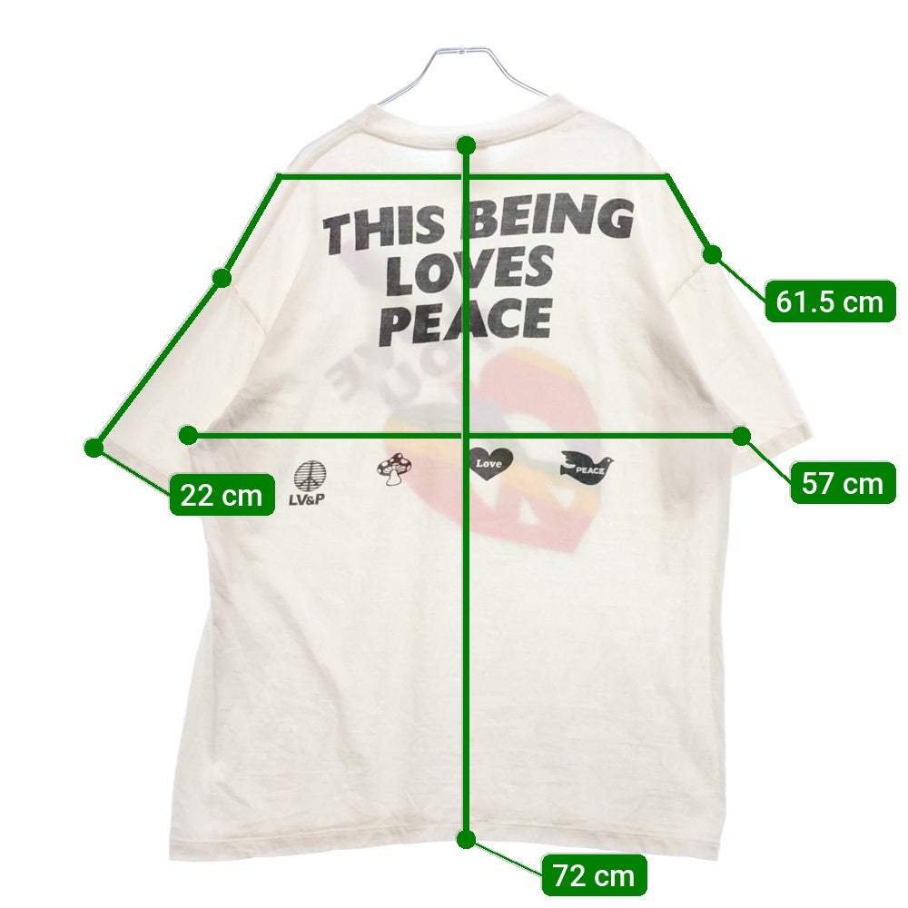 READY MADE(レディメイド) 24SS T SHIRT PEACE RE-CO-WH-00-00-274 ピースプリント半袖Tシャツ ホワイト