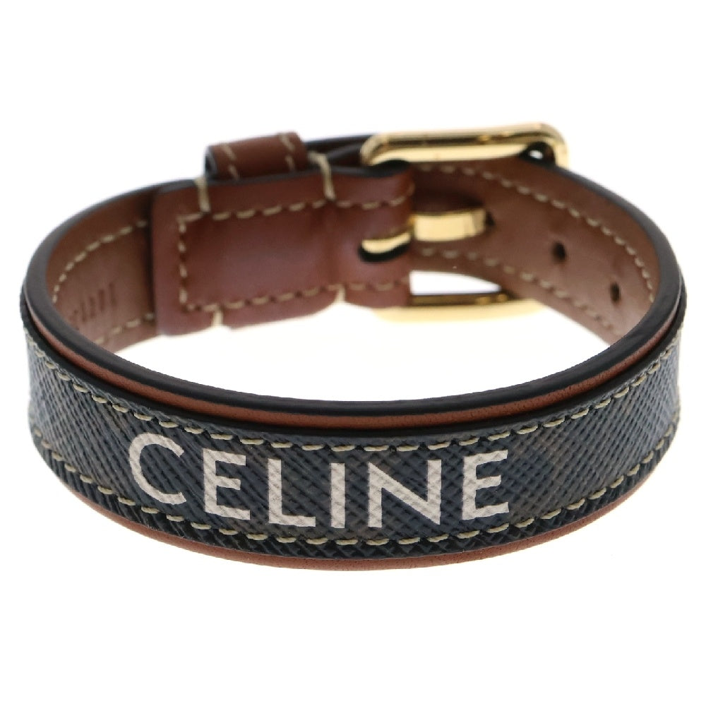 CELINE(セリーヌ) トリオンフ ロゴ レザー ブレスレット ブラウン レディース