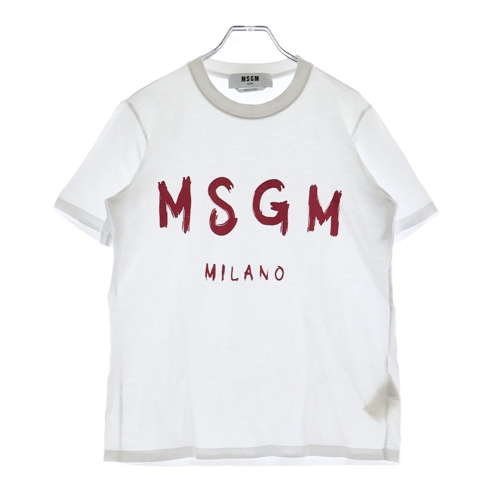 MSGM(エムエスジーエム) ブラッシュロゴ 半袖Tシャツ 3241MDM510 ホワイト