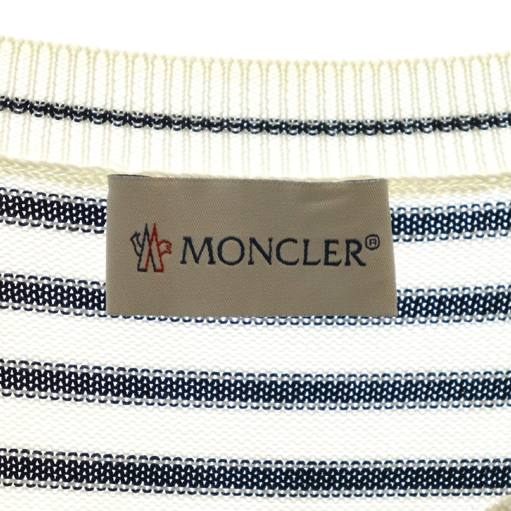 MONCLER(モンクレール) GIROCOLLO TRICOT H10939C00010 M1594 ボーダーニットセーター ホワイト/ブラック