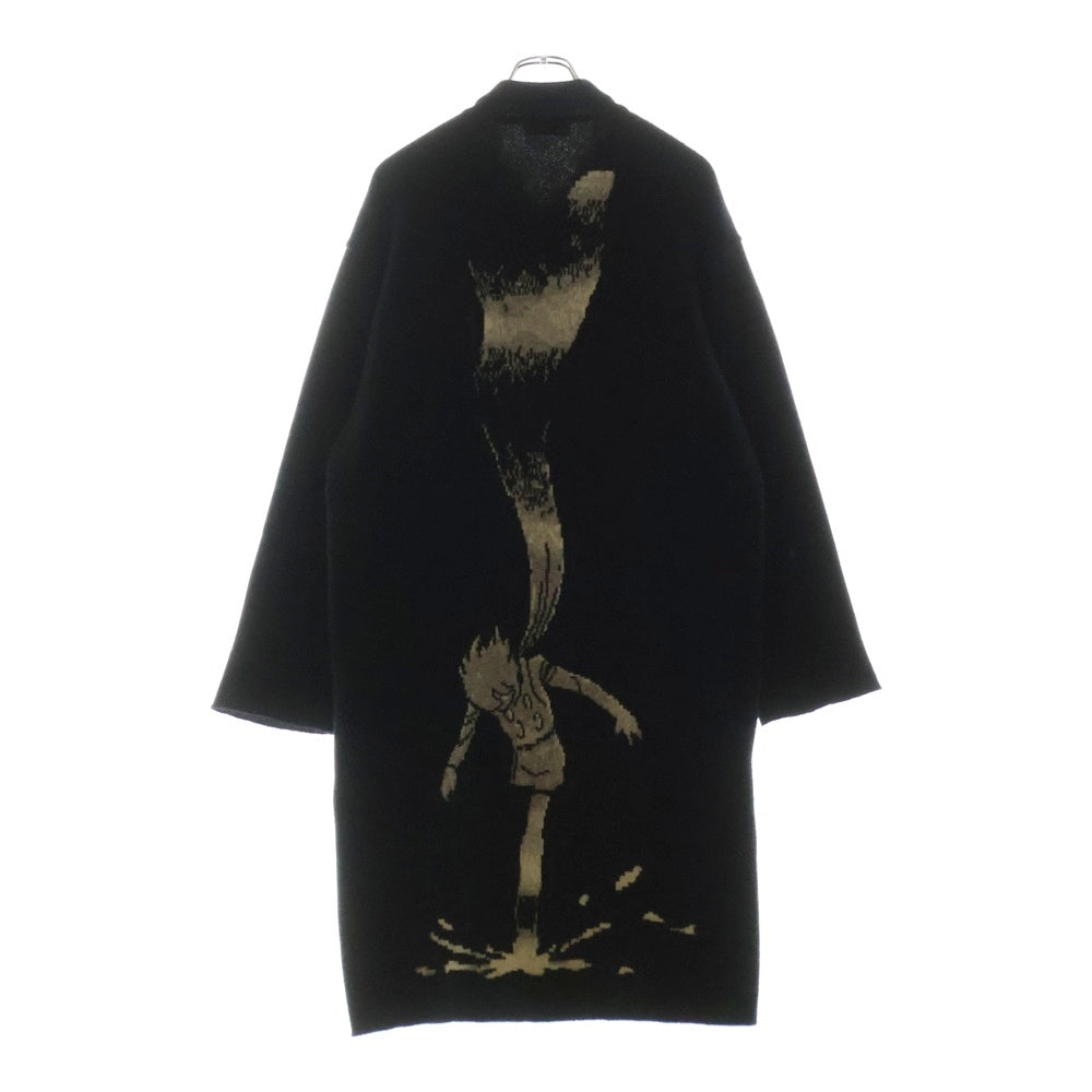 Yohji Yamamoto POUR HOMME(ヨウジヤマモト プールオム) 16AW ×サイボーグ009 ウール ロングニットコート ブラック HD-K51-161