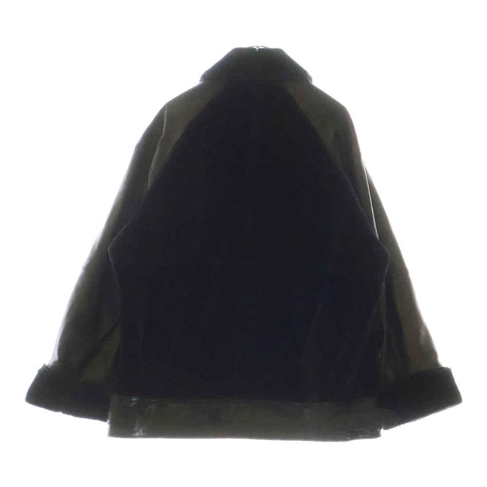 s'yte(サイト) Sheepskin Shawl Collar Grizrry Jacket UV-Y03-700 シープスキン ショールカラー グリズリージャケット ブラック