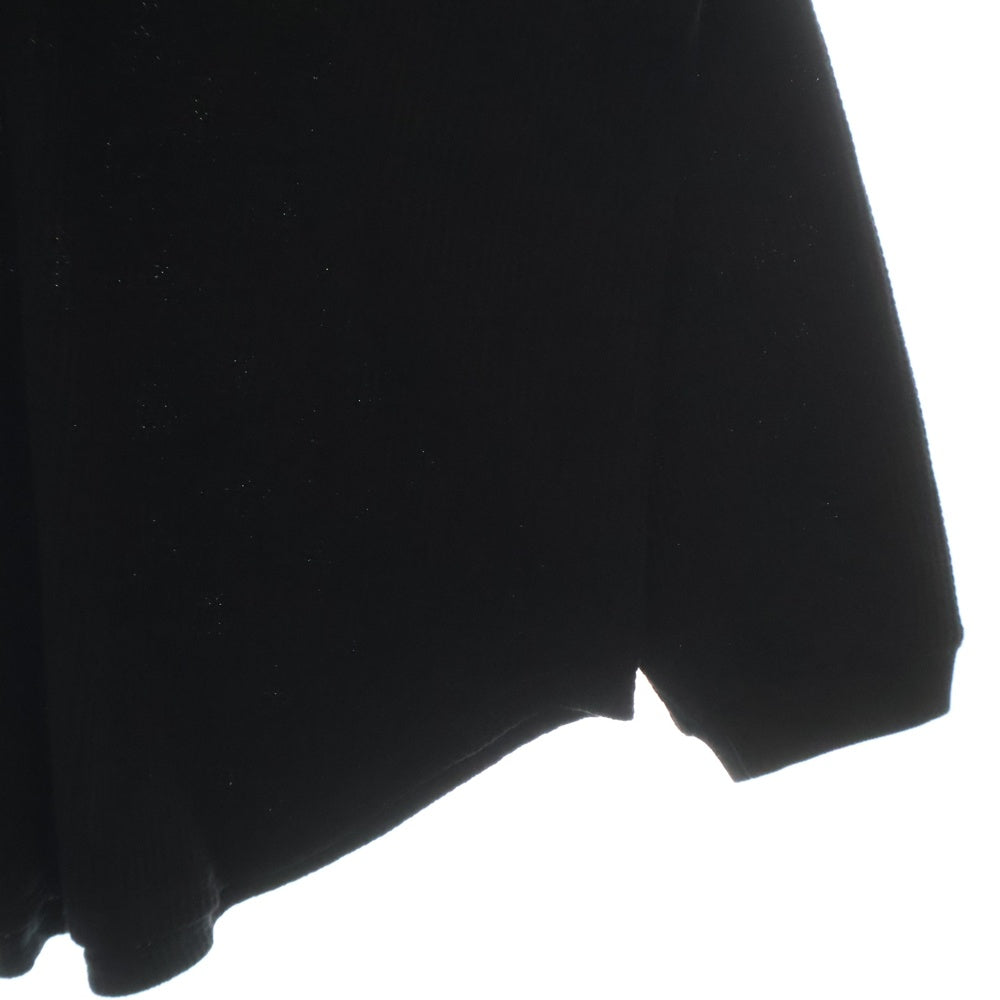 s'yte(サイト) オーバーサイズ ワッフル サーマル クルーネック長袖Tシャツ カットソー ブラック UU-T04-920