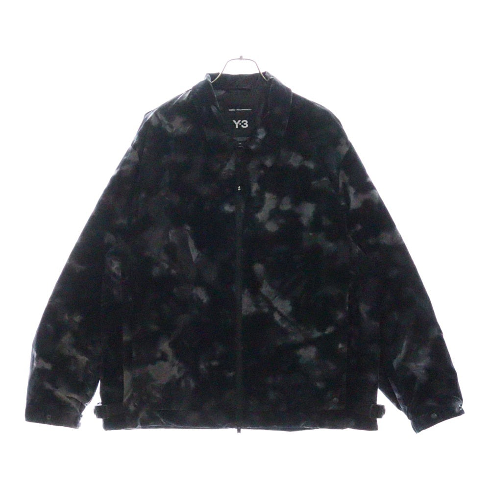 Y-3(ワイスリー) タイダイフロッキープリント ジップアップ ナイロンジャケット ブラック JI5646