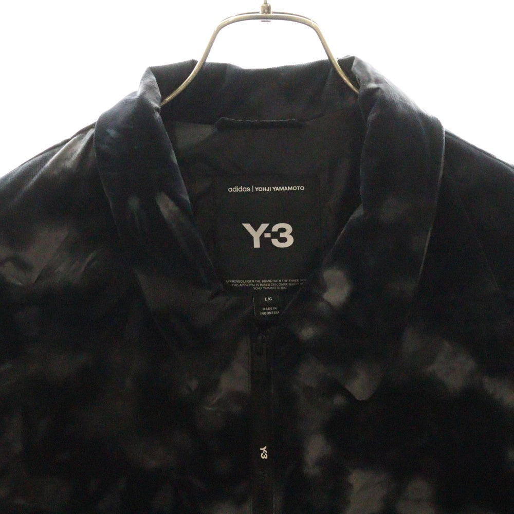 Y-3(ワイスリー) タイダイフロッキープリント ジップアップ ナイロンジャケット ブラック JI5646