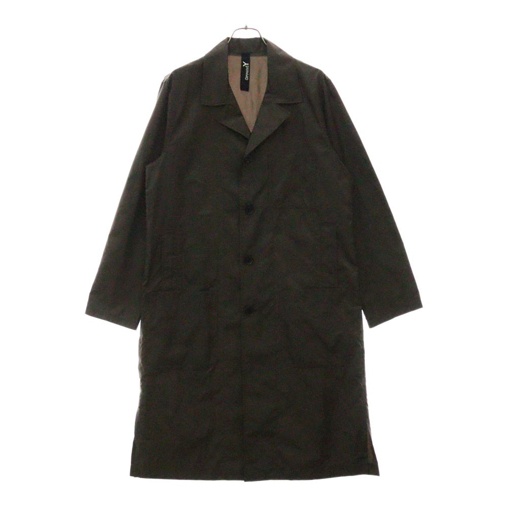 Ground Y(グラウンドワイ) Pe Taffeta Long Work Shirt Coat GE-C09-900 ポリエステル シャツコート ブラウン