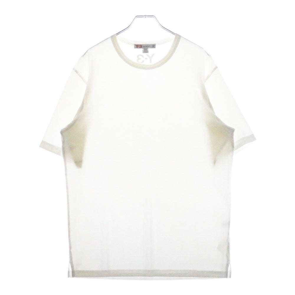 Y-3(ワイスリー) ロゴ刺繍 クルーネック 半袖Tシャツ カットソー ホワイト 053218