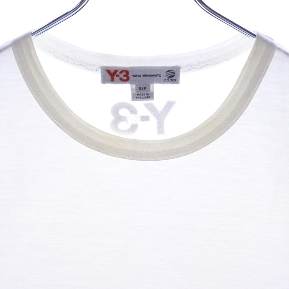 Y-3(ワイスリー) ロゴ刺繍 クルーネック 半袖Tシャツ カットソー ホワイト 053218