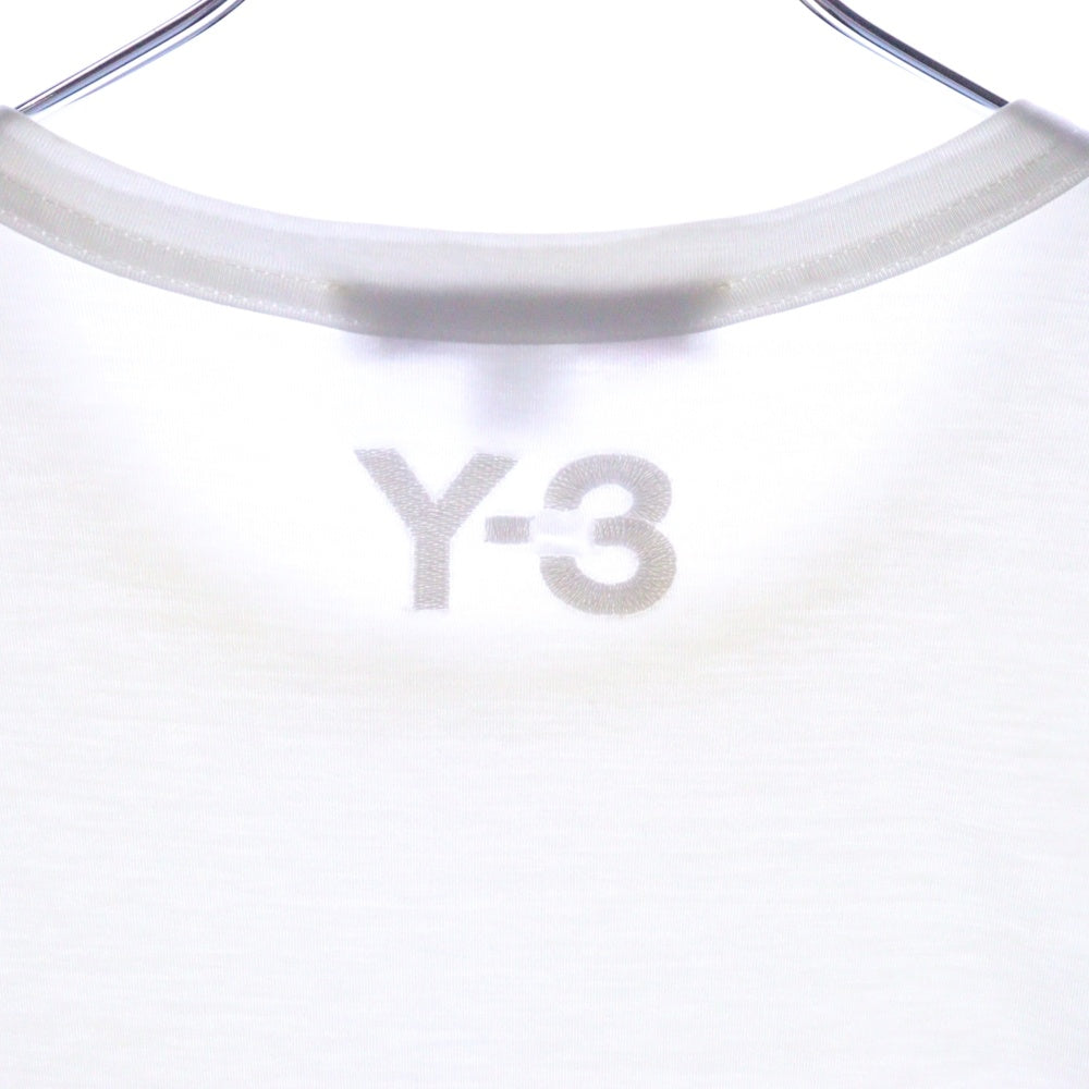 Y-3(ワイスリー) ロゴ刺繍 クルーネック 半袖Tシャツ カットソー ホワイト 053218
