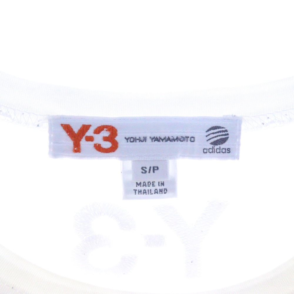Y-3(ワイスリー) ロゴ刺繍 クルーネック 半袖Tシャツ カットソー ホワイト 053218