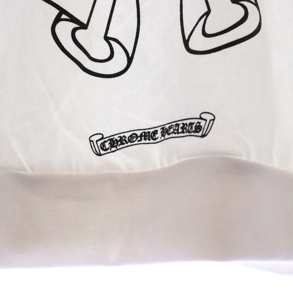 CHROME HEARTS(クロムハーツ) Horseshoe Crewneck Sweatshirt ホースシュープリント 袖フローラル クルーネックスウェットトレーナー ホワイト