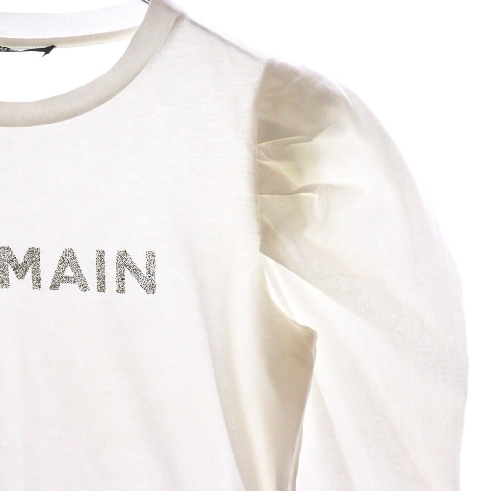 BALMAIN(バルマン) ラメロゴプリント長袖Tシャツ BKUXV 001 ホワイト キッズ