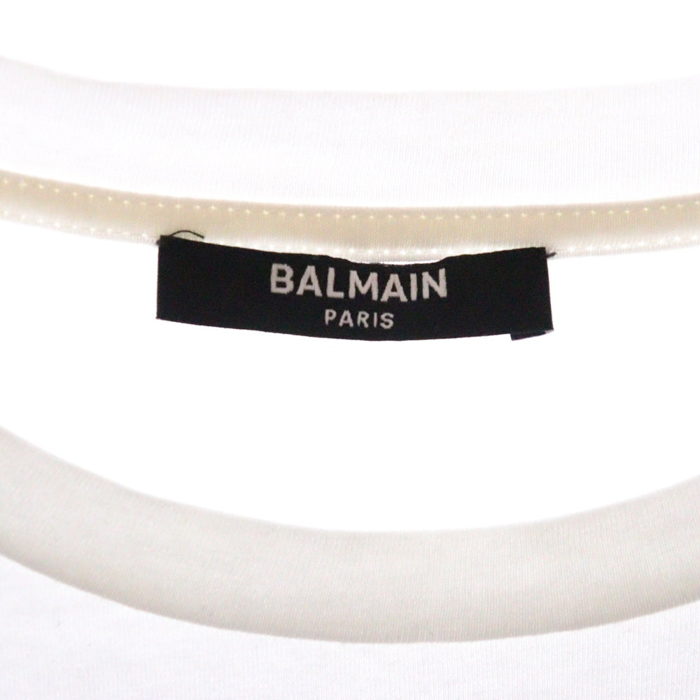 BALMAIN(バルマン) ラメロゴプリント長袖Tシャツ BKUXV 001 ホワイト キッズ