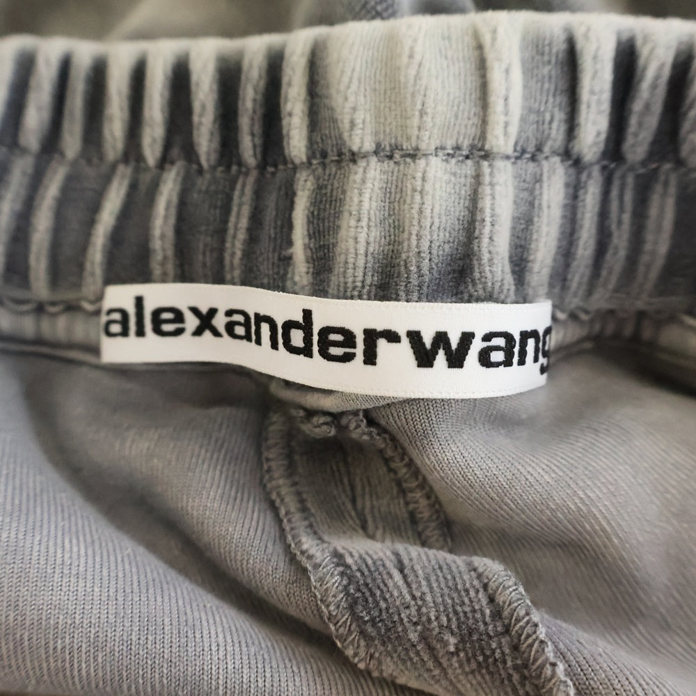ALEXANDER WANG(アレキサンダーワン) embossed sweatpants 6CC1244025 エンボス ベロアロゴトラックパンツ グレー