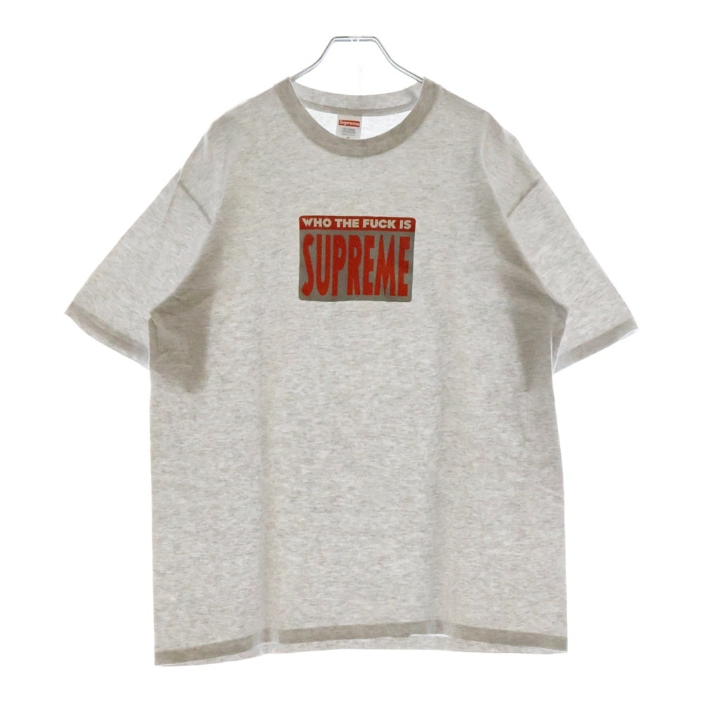 SUPREME(シュプリーム) 19SS Who The Fuck Tee プリント クルーネック 半袖Tシャツ カットソー グレー