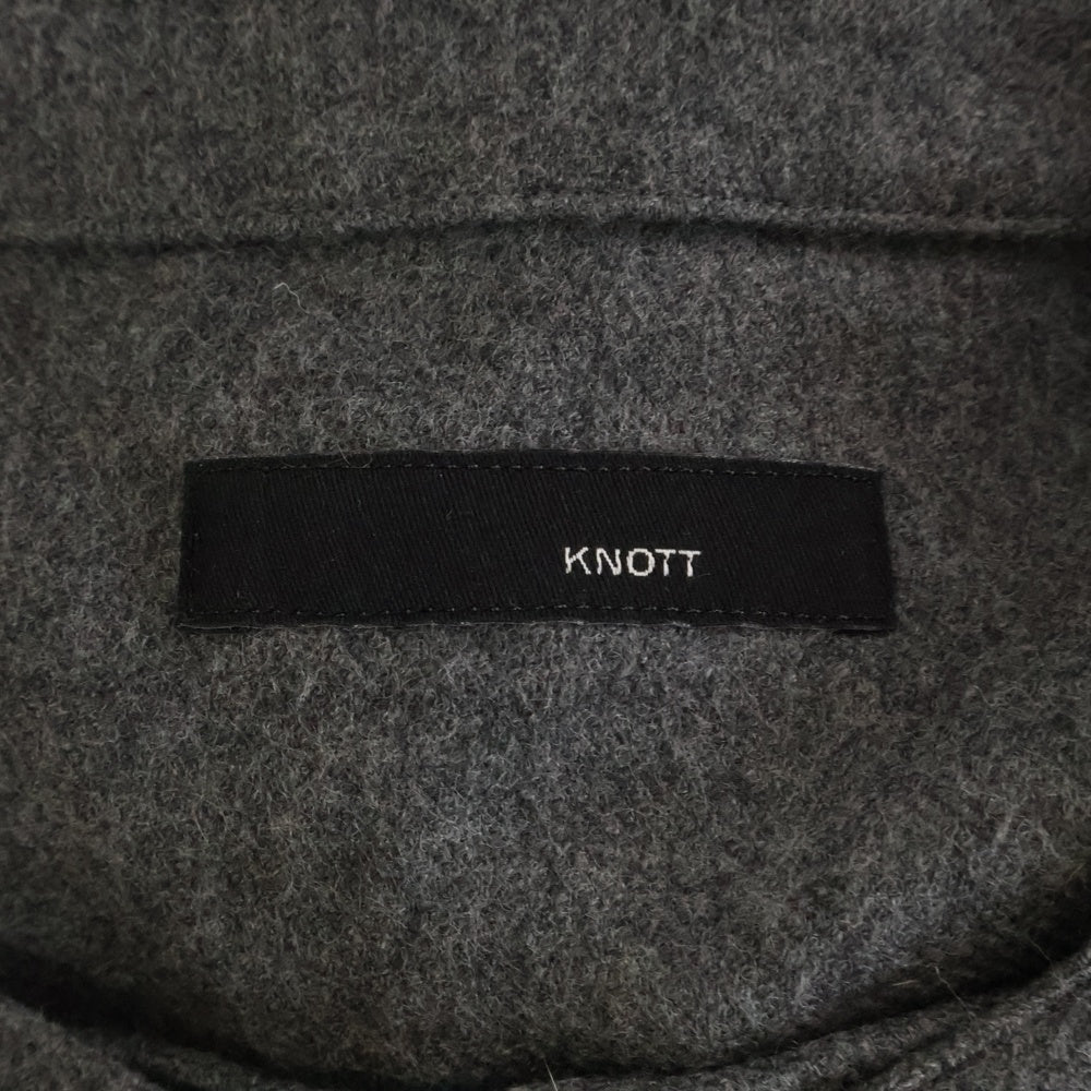 KNOTT(ノット) ウール サイドスリットカットソー 長袖Tシャツ グレー 57-01-84-01008