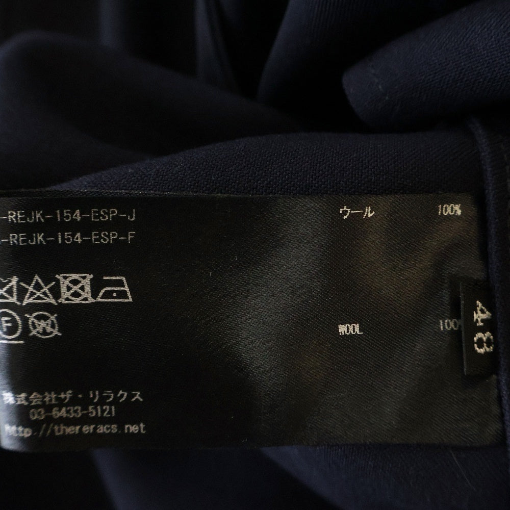 THE RERACS(ザ リラクス) 23SS ×Edition別注 エディション ウール ノーカラージャケット ネイビー 23SS-REJK-154-ESP