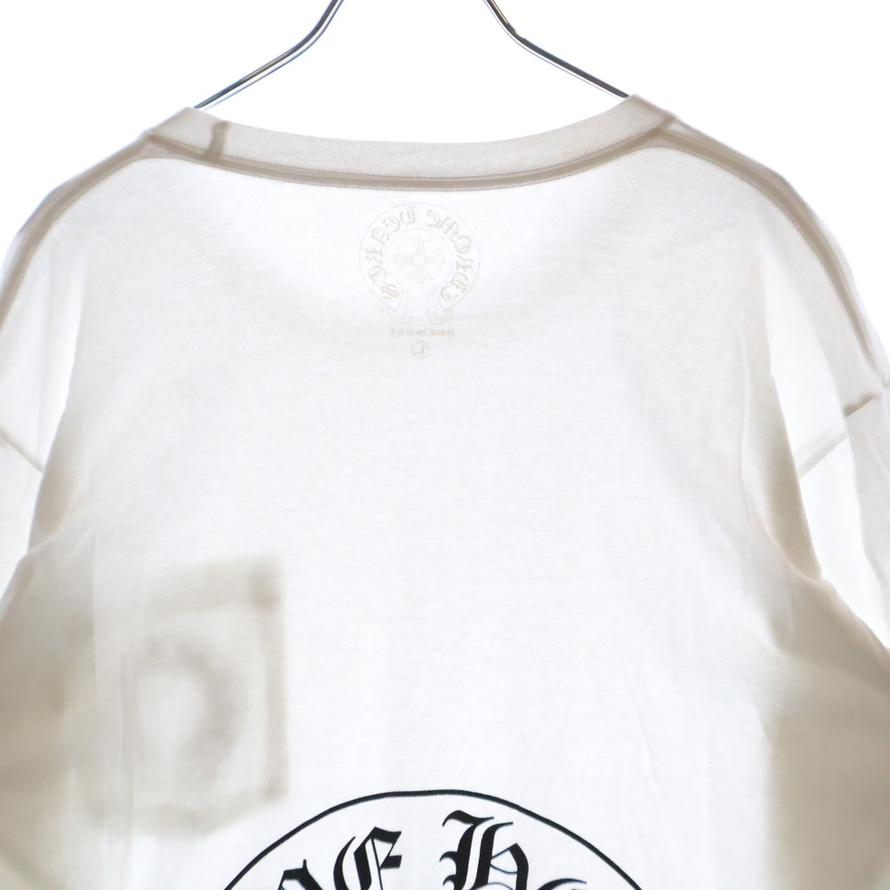 CHROME HEARTS(クロムハーツ) Horseshoe Arm Floral L/S Tee バックホースシュー アームフローラル 長袖Tシャツ ホワイト