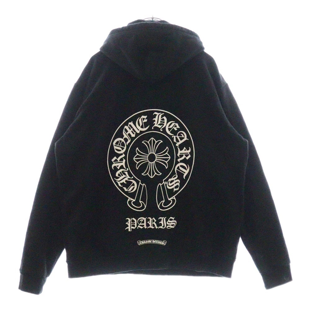 CHROME HEARTS(クロムハーツ) Paris Horseshoe Pullover Hoodie パリ限定 ホースシュープリントプルオーバーフーディ スウェットパーカー ブラック