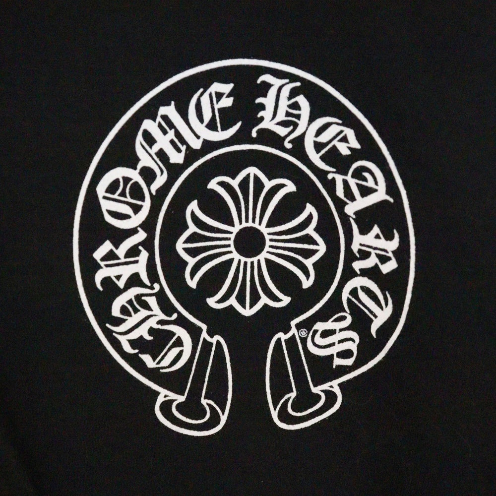 CHROME HEARTS(クロムハーツ) Paris Horseshoe Pullover Hoodie パリ限定 ホースシュープリントプルオーバーフーディ スウェットパーカー ブラック