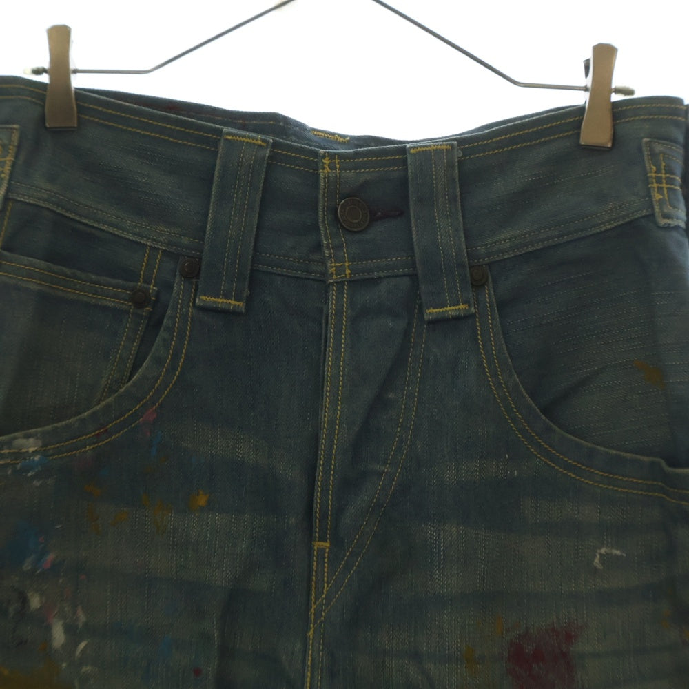 Levi's(リーバイス) シンチバック ボタンフライ ペイント デニムショーツ ハーフパンツ インディゴ EJ103-0002