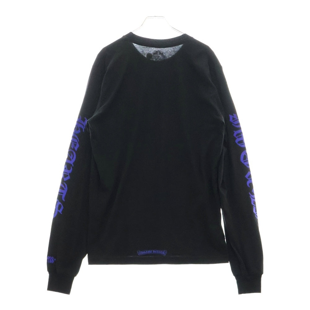 CHROME HEARTS(クロムハーツ) Neck Logo L/S TEE ネックロゴロングスリーブ長袖Tシャツ ブラック/パープル