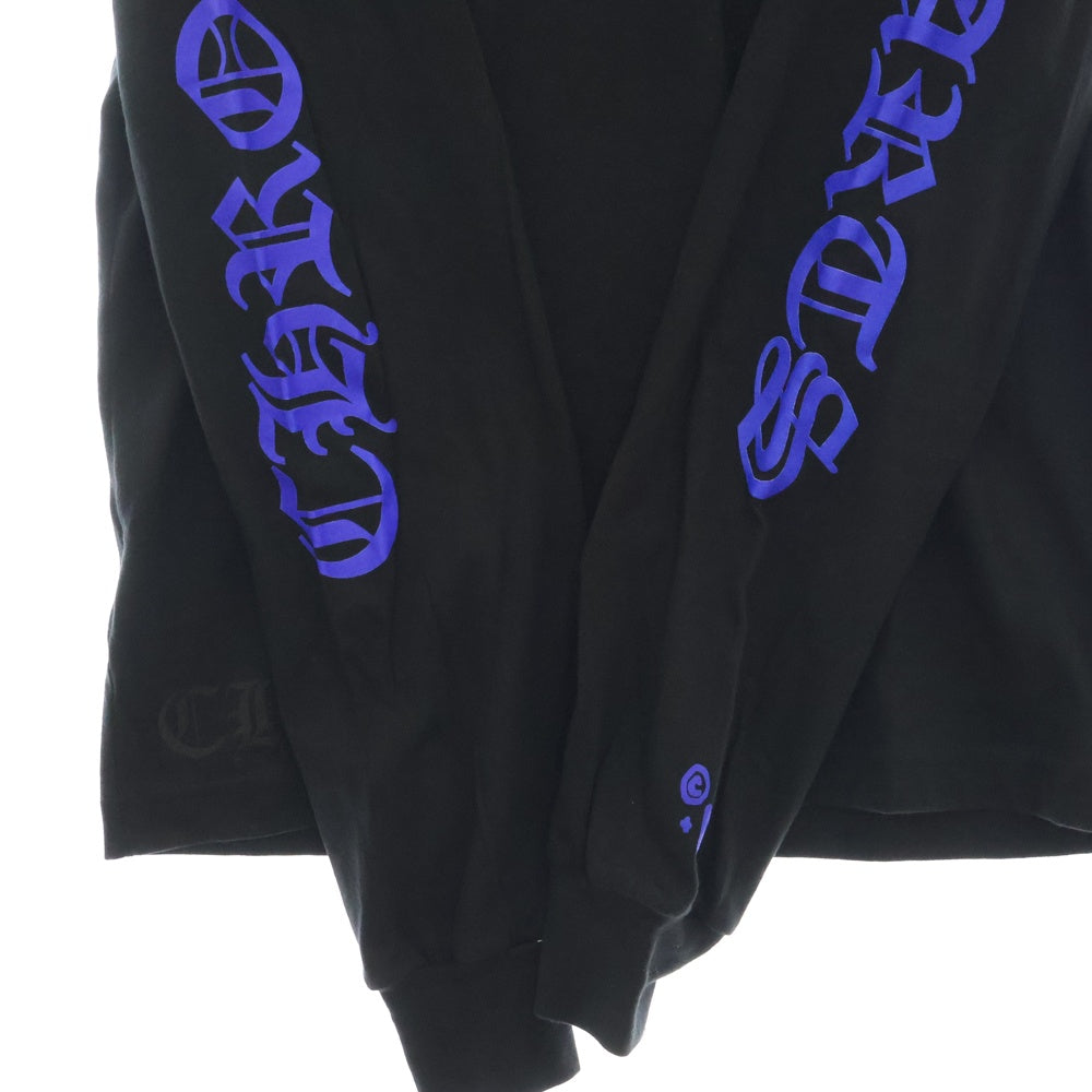 CHROME HEARTS(クロムハーツ) Neck Logo L/S TEE ネックロゴロングスリーブ長袖Tシャツ ブラック/パープル