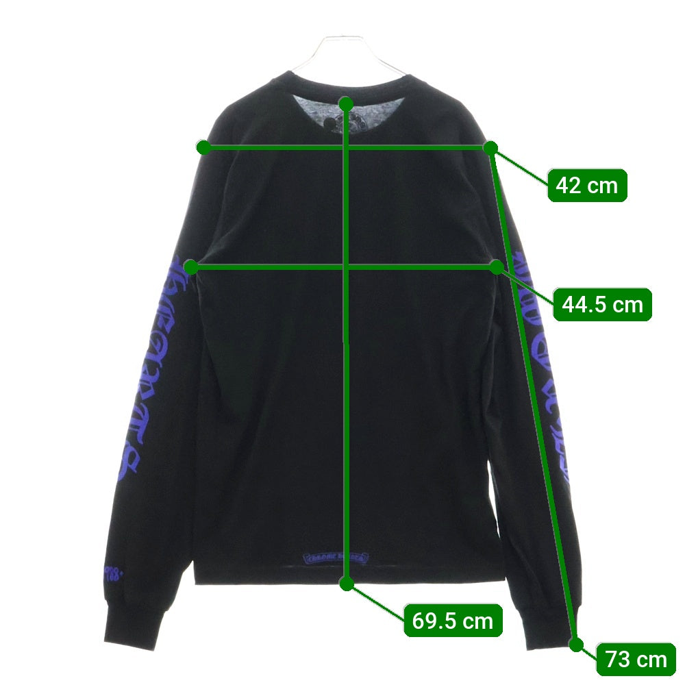 CHROME HEARTS(クロムハーツ) Neck Logo L/S TEE ネックロゴロングスリーブ長袖Tシャツ ブラック/パープル