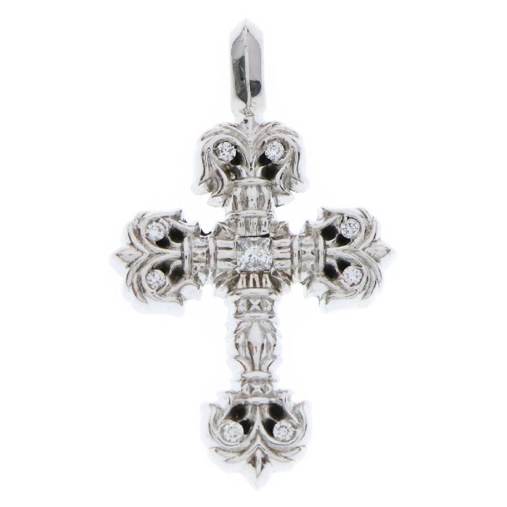 CHROME HEARTS(クロムハーツ) 18KWG FILIGREE TINY P/DIA タイニーフィリグリークロス PAVEダイヤ ペンダントトップ ホワイトゴールド