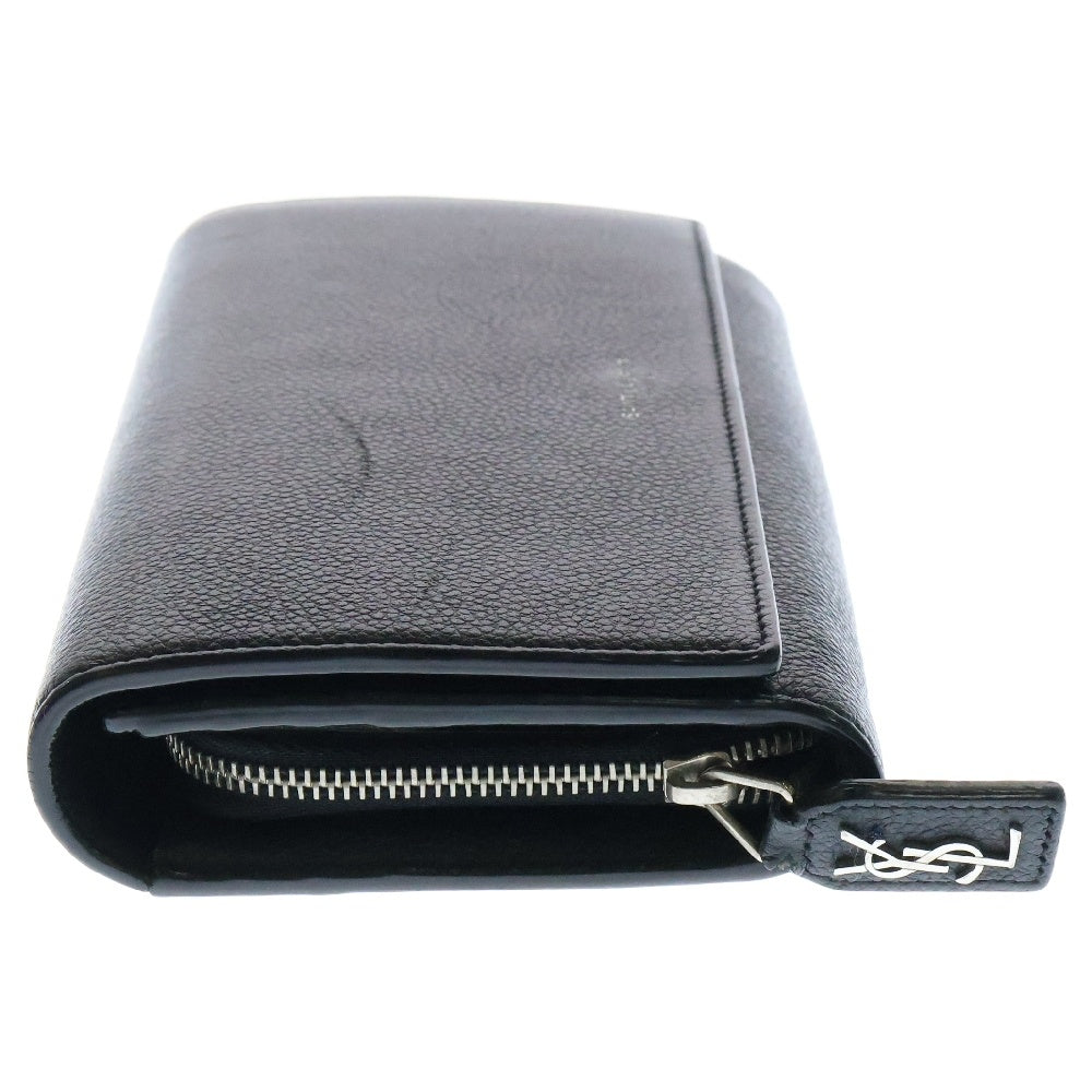 SAINT LAURENT PARIS(サンローランパリ) クラシック レザー二つ折り長財布 ブラック