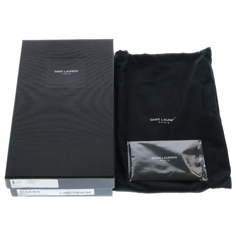 SAINT LAURENT PARIS(サンローランパリ) クラシック レザー二つ折り長財布 ブラック
