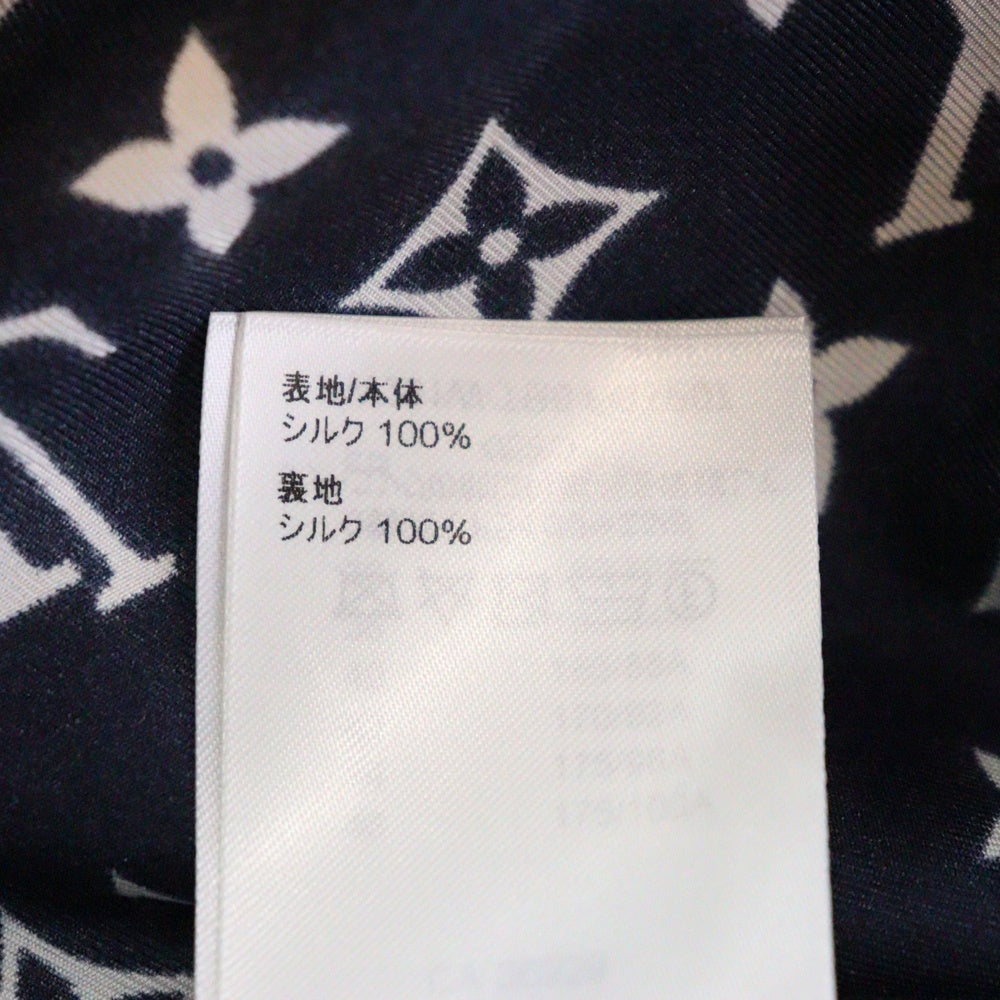 LOUIS VUITTON(ルイヴィトン) 23SS L/S Masculine Pajama Shirt RW231W TR0 FOTP07 モノグラム マスキュリン シルク長袖パジャマシャツ ネイビー/クリーム